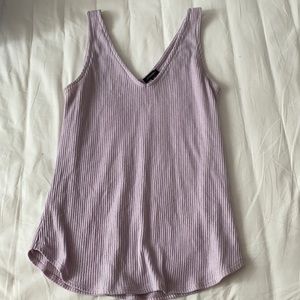 Purple ribbed tank top